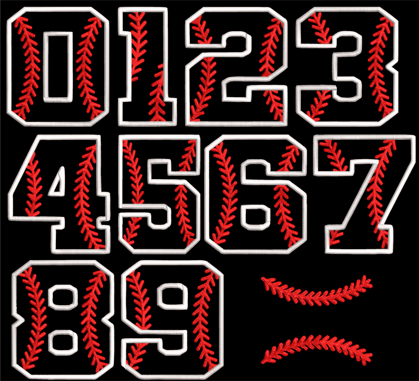 0-9 BASEBALL NUMBERS JEF