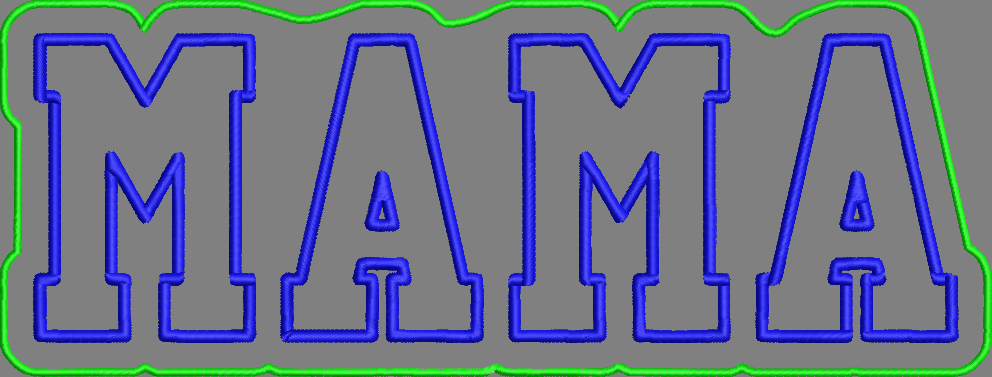 MAMA APPLIQUE WITH OUTLINE