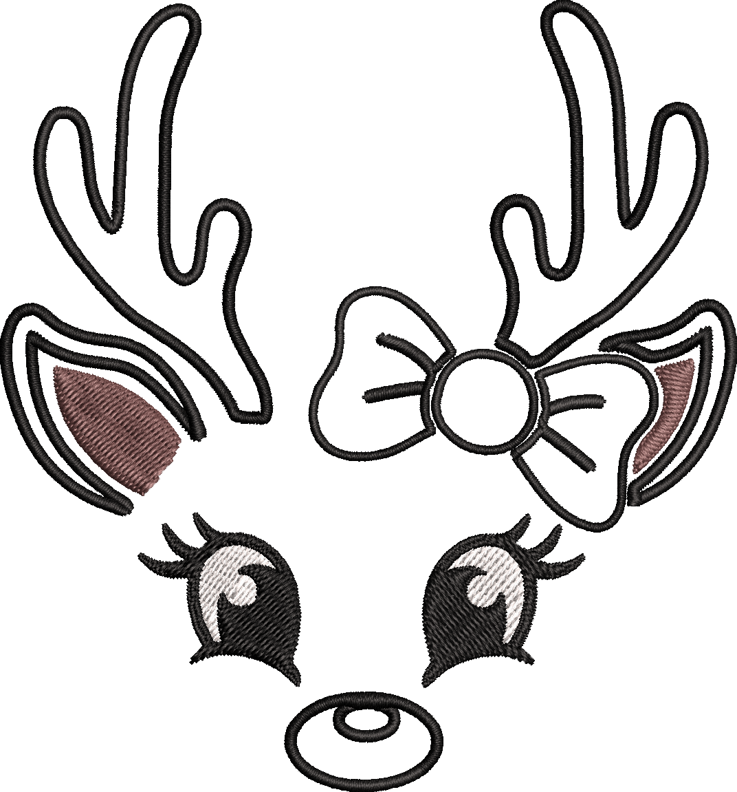 GIRL REINDEER APPLIQUE