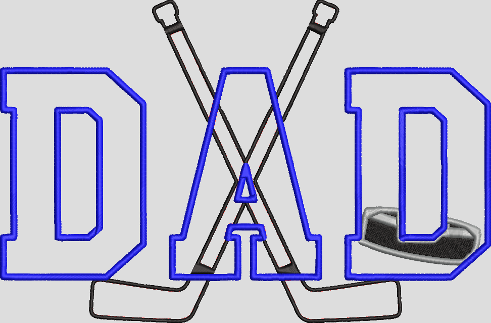 DAD HOCKEY APPLIQUE