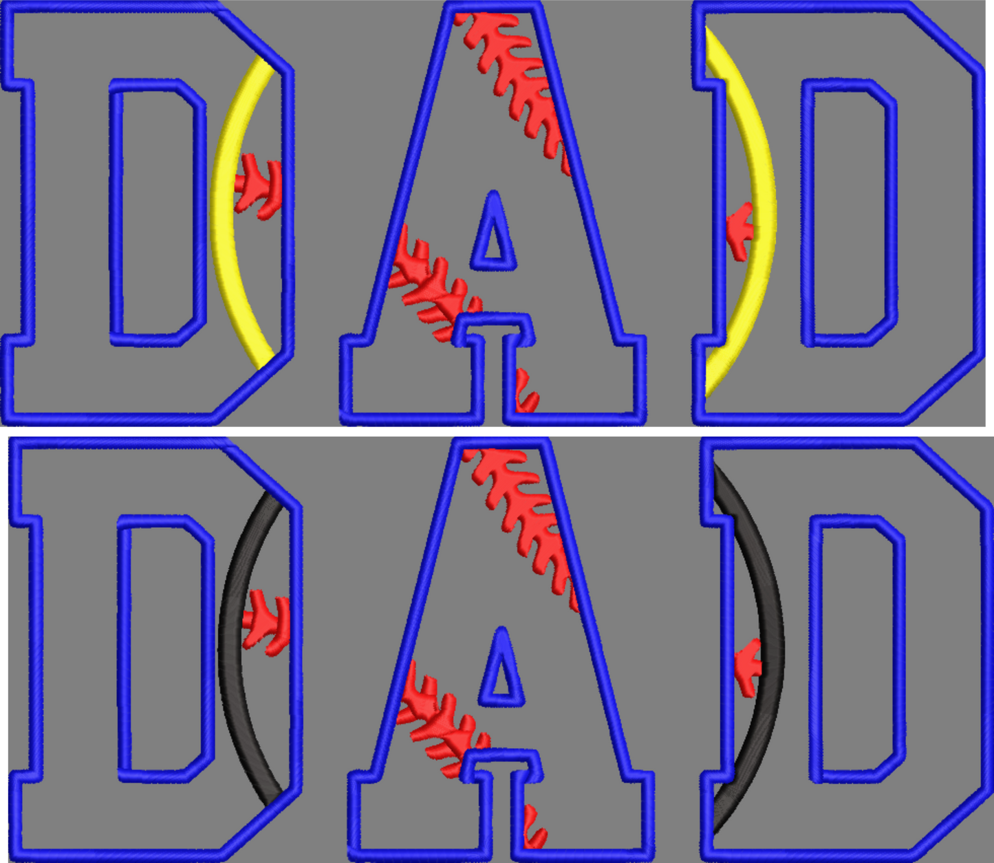 DAD BASEBALL SOFTBALL APPLIQUE