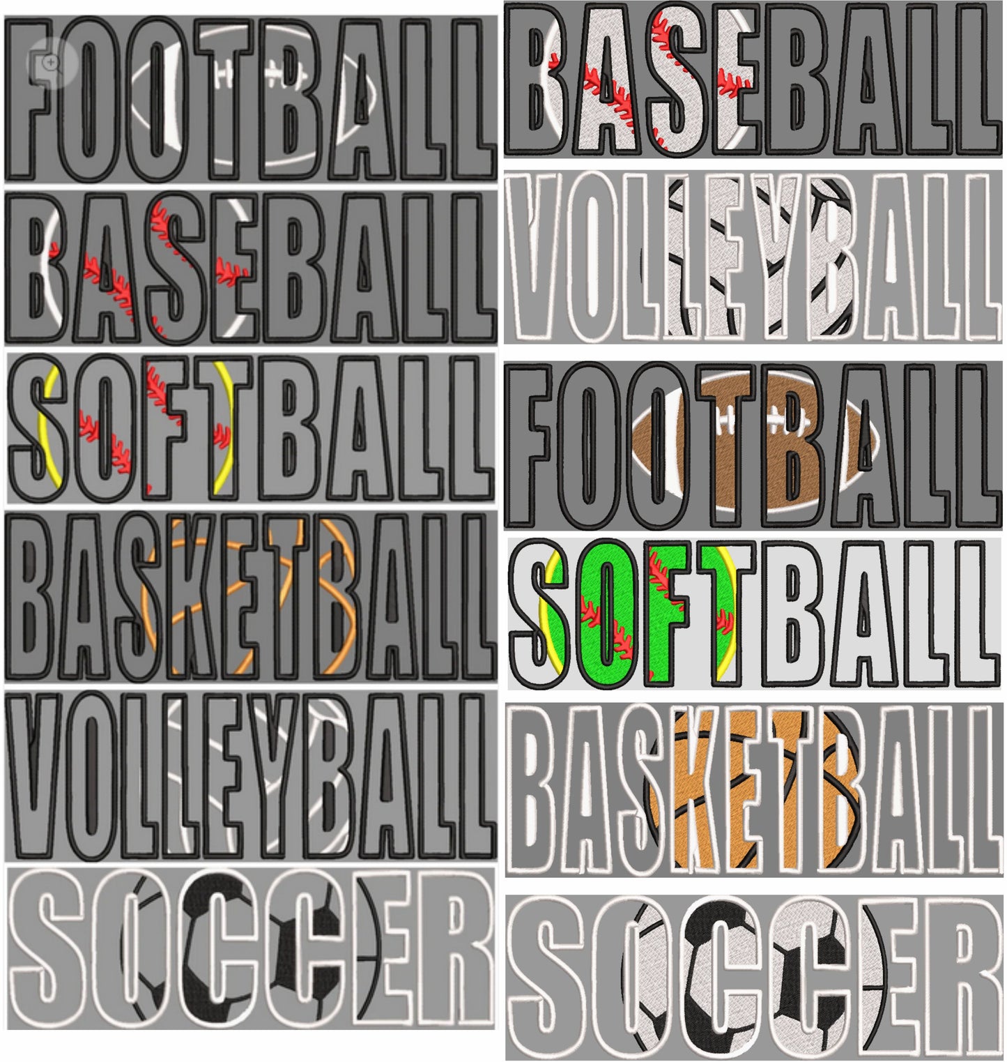 SPORTS FILL/APPLIQUE BUNDLE