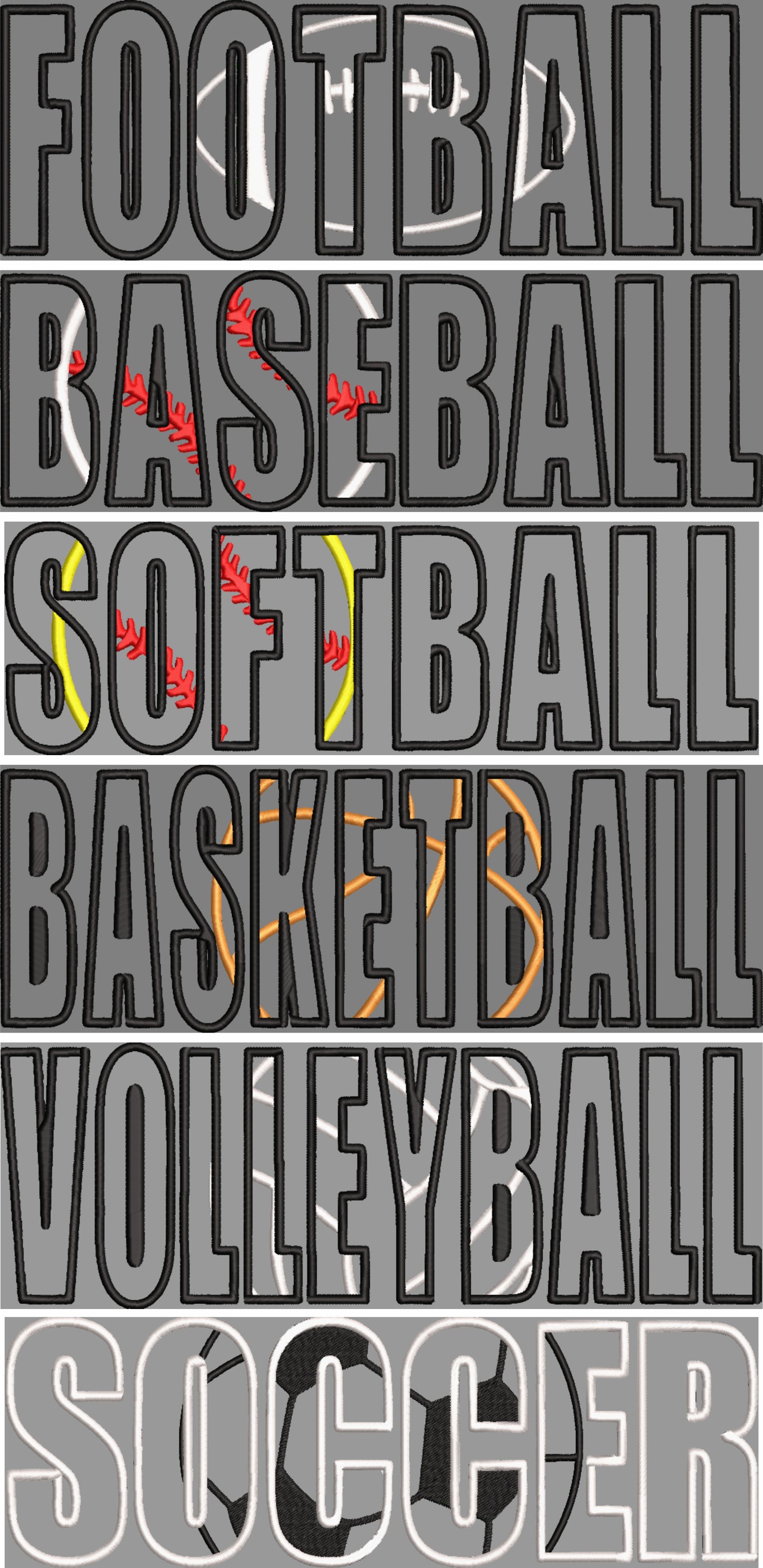 SPORTS BUNDLE APPLIQUE EMB