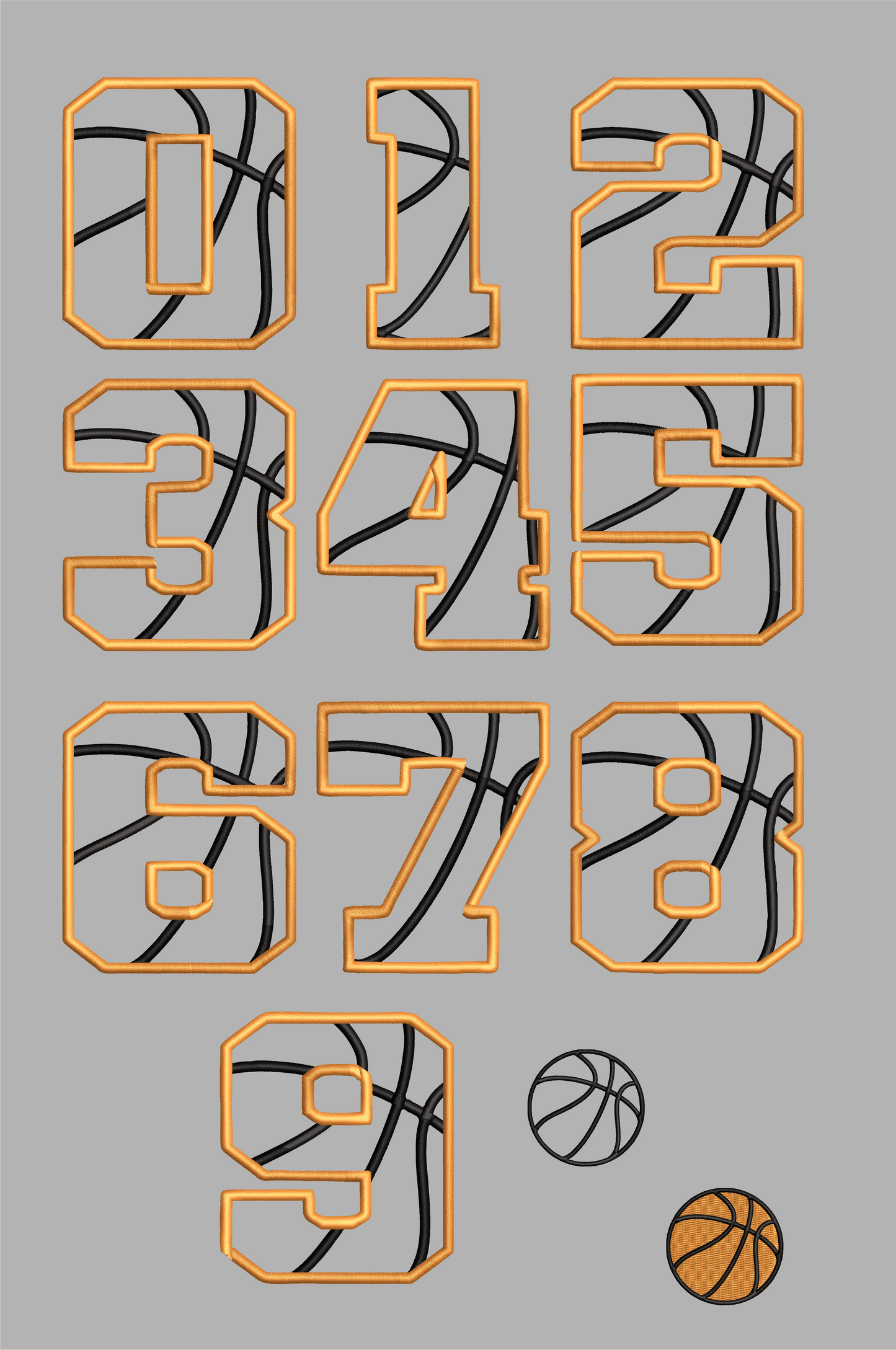 FAUX EMBROIDERY BASKETBALL NUMBERS