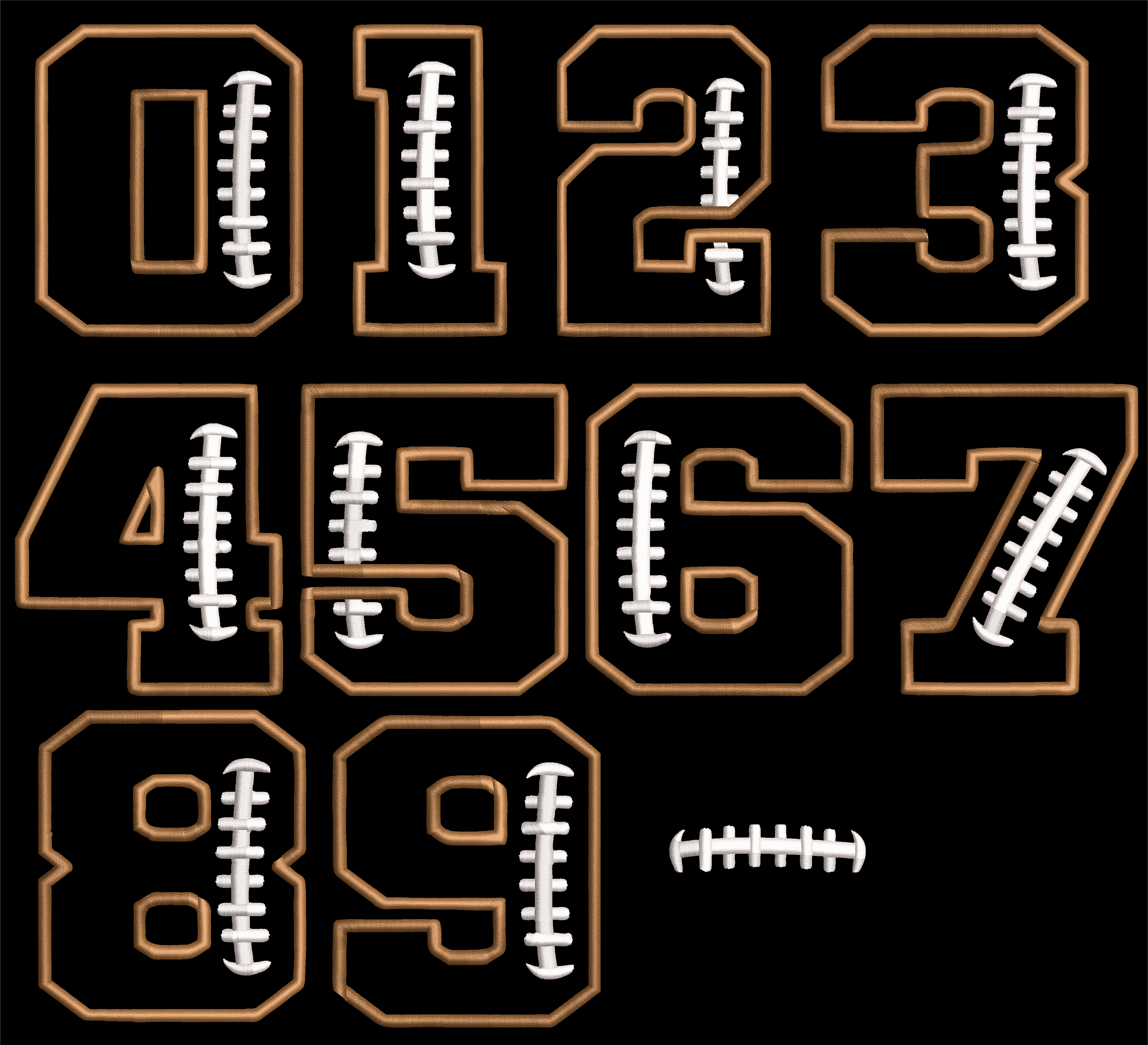 0-9 FOOTBALL NUMBERS JEF – ULTIMATE CUSTOM DESIGNS