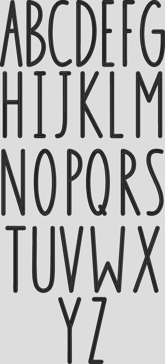 A-Z FONT 2 SIZES