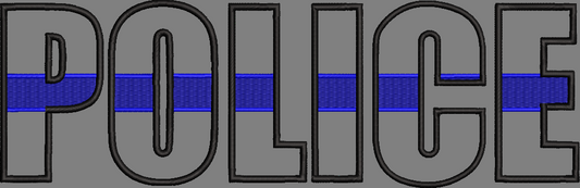 POLICE APPLIQUE WITH BLUE LINE FILL