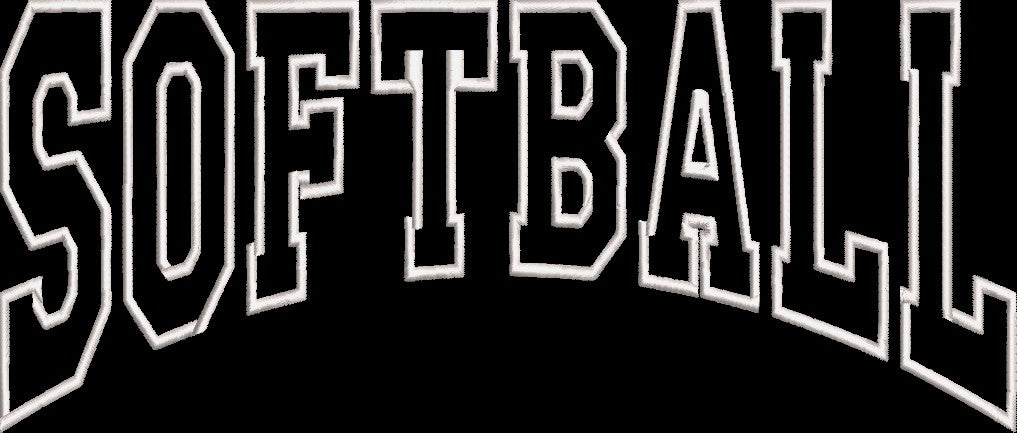 SOFTBALL APPLIQUE WITH CURVE