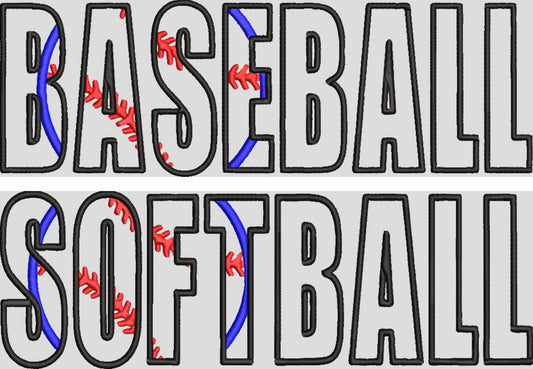 BASEBALL AND SOFTBALL APPLIQUE